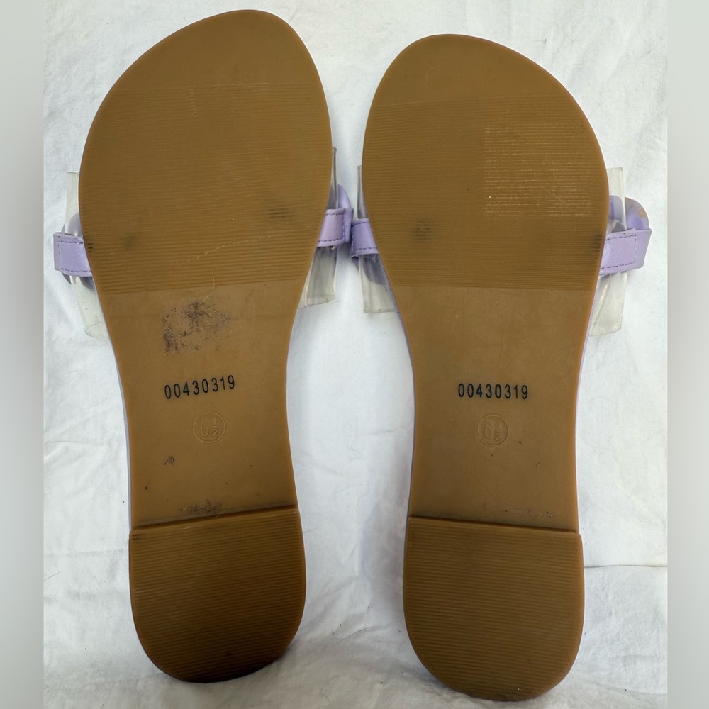 Olivia Jaguar Lavender Purple Chain Link Vinyl Sandals Size 6 1/2 - Picture 4 of 6